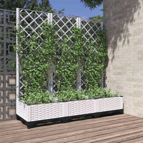 Vidaxxl plantekasse med espalier hvid 120x40x121,5 cm s