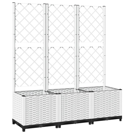 Vidaxx planter med Trellis 120x40x136 cm polypropylen hvid