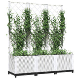 Vidaxx planter med Trellis 120x40x136 cm polypropylen hvid