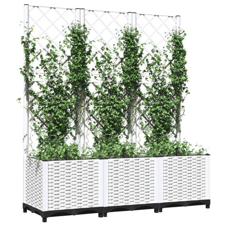 Vidaxx planter med Trellis 120x40x136 cm polypropylen hvid