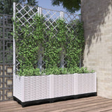 Vidaxx planter med Trellis 120x40x136 cm polypropylen hvid