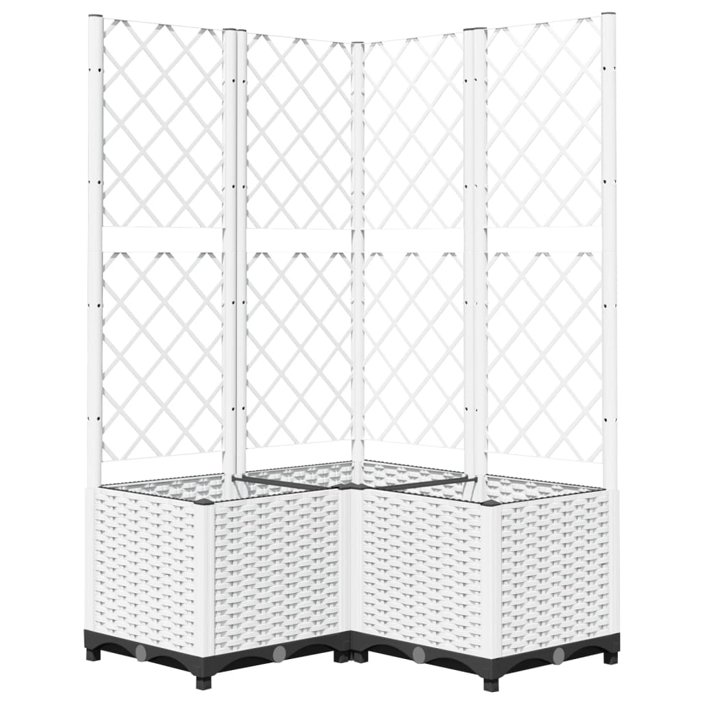 Vidaxx planter med Trellis 80x80x136 cm polypropylen hvid