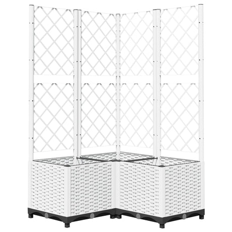 Vidaxx planter med Trellis 80x80x136 cm polypropylen hvid