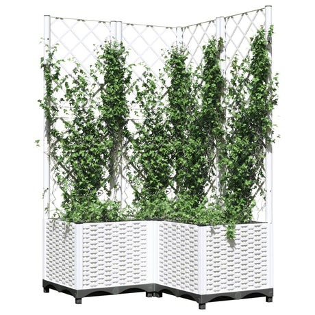 Vidaxx planter med Trellis 80x80x136 cm polypropylen hvid