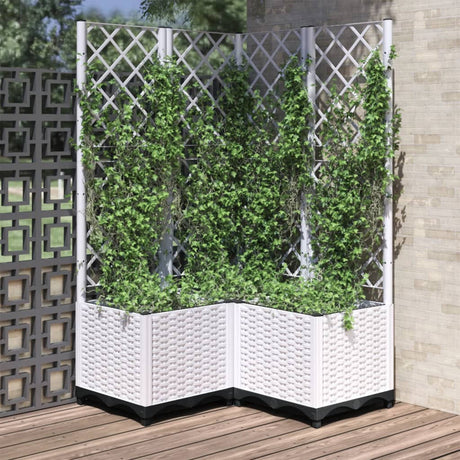 Vidaxx planter med Trellis 80x80x136 cm polypropylen hvid