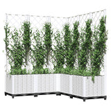 Vidaxx planter med Trellis 120x120x136 cm polypropylen hvid
