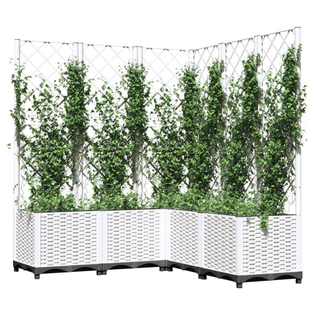 Vidaxx planter med Trellis 120x120x136 cm polypropylen hvid