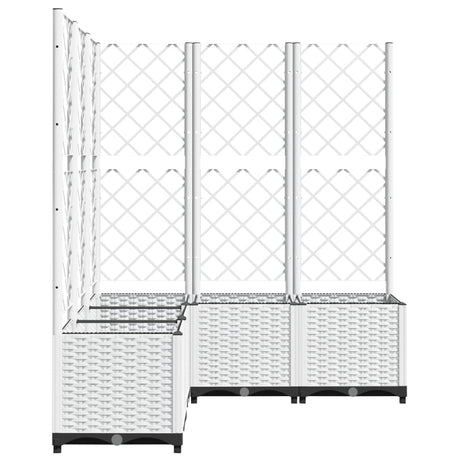Vidaxx planter med Trellis 120x120x136 cm polypropylen hvid