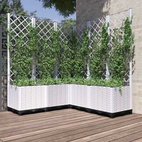Vidaxx planter med Trellis 120x120x136 cm polypropylen hvid
