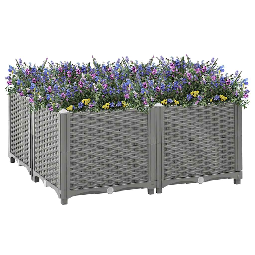 Vidaxl Planter hævede 80x80x38 cm polypropylen