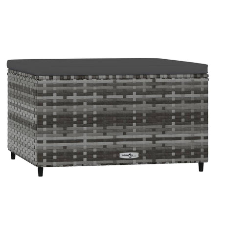 Vidaxl voetensteun met kussen poly rattan grijs