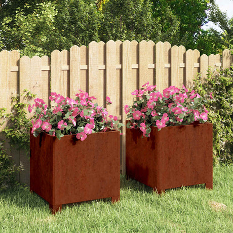 Vidaxl Planters med ben 2 pcs Rusty 32x30x33 cm Corten Steel
