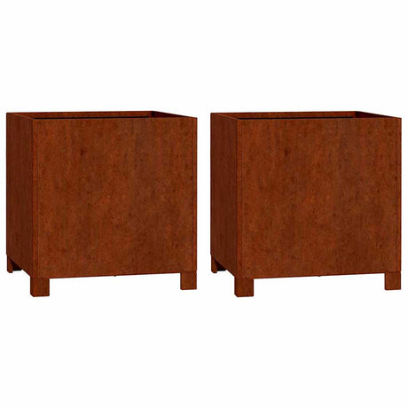 VidaXL plantekasser med ben 2 stk rustent 40x40x40 cm corten stål