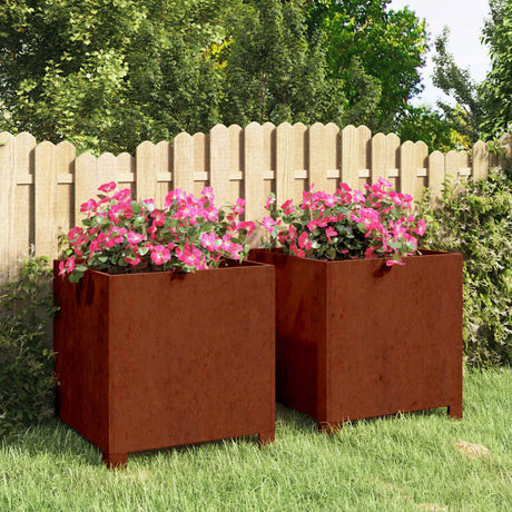 VidaXL plantekasser med ben 2 stk rustent 40x40x40 cm corten stål