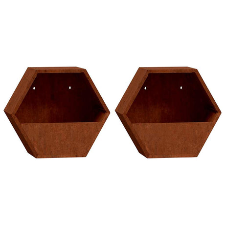 Vidaxx Planters vægmonteret 2 stk 46x10x40 cm Corten Steel Rusty
