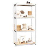 Vidaxl Storage Rack 4 lag 3 stål Stålbehandlet træ sølvfarvet