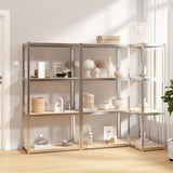 Vidaxl Storage Rack 4 lag 3 stål Stålbehandlet træ sølvfarvet