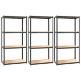 Vidaxl Storage Rack 4-lag 3 stål Stålbehandlet træantracit farvet