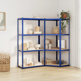 Vidaxl Storage Rack 4-lag 2 stål Stålbehandlet træblå