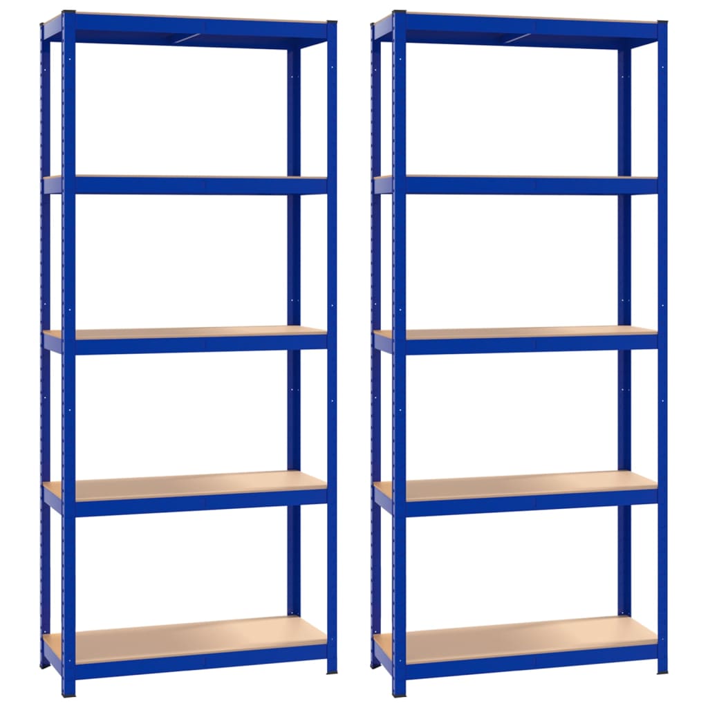 Vidaxl Storage Rack 5-lag 2 stål Stålbehandlet træblå