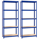 Vidaxl Storage Rack 5-lag 2 stål Stålbehandlet træblå