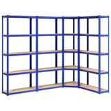 Vidaxl Storage Rack 5-lag 4 stål Stålbehandlet træblå