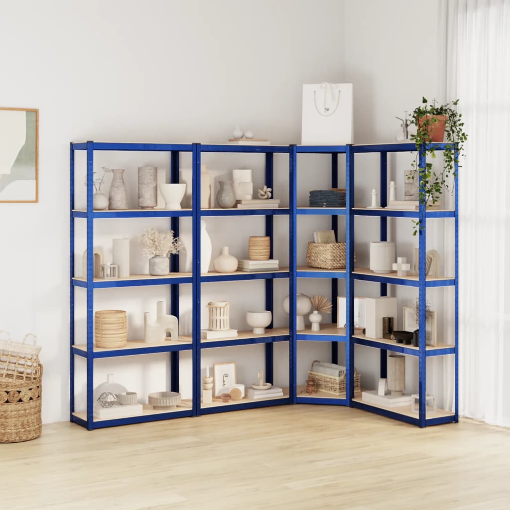 Vidaxl Storage Rack 5-lag 4 stål Stålbehandlet træblå