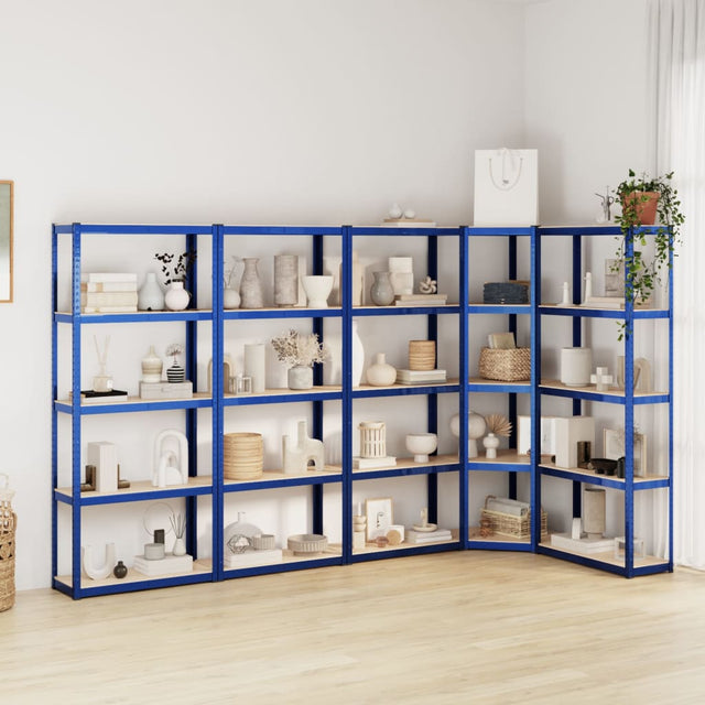 Vidaxl Storage Rack 5-lag 5 stål Stålbehandlet træblå