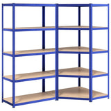 Vidaxl Storage Rack 5-lag 2 stål Stålbehandlet træblå