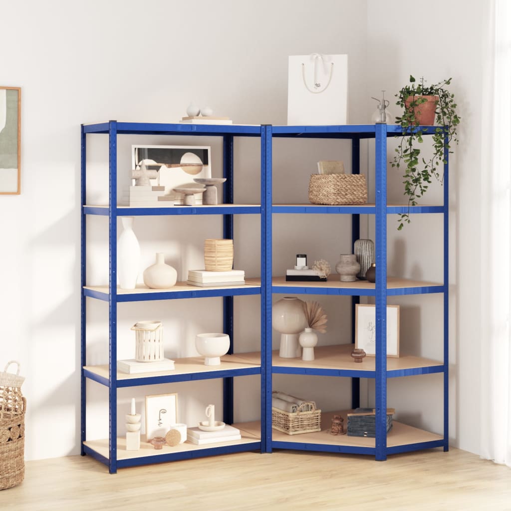 Vidaxl Storage Rack 5-lag 2 stål Stålbehandlet træblå
