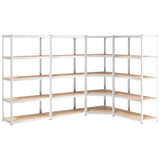 Vidaxl Storage Racks 5-lag 4 stål Stål og konstrueret træ sølvfarvet