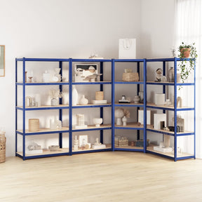 Vidaxl Storage Rack 5-lag 4 stål Stålbehandlet træblå