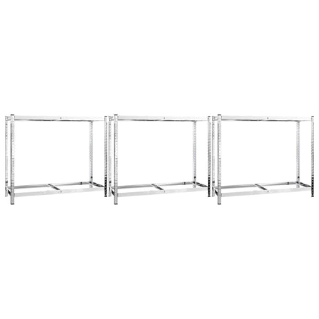Vidaxl Dæk stativer 2-lag 3 stk 110x40x110 cm stål sølvfarvet