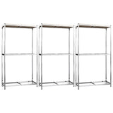 Vidaxl Dækstativer 2-lag 3 stk 110x40x180 cm stål sølvfarvet