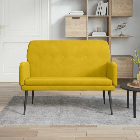 Vidaxl bankje 108x79x79 cm fluweel geel
