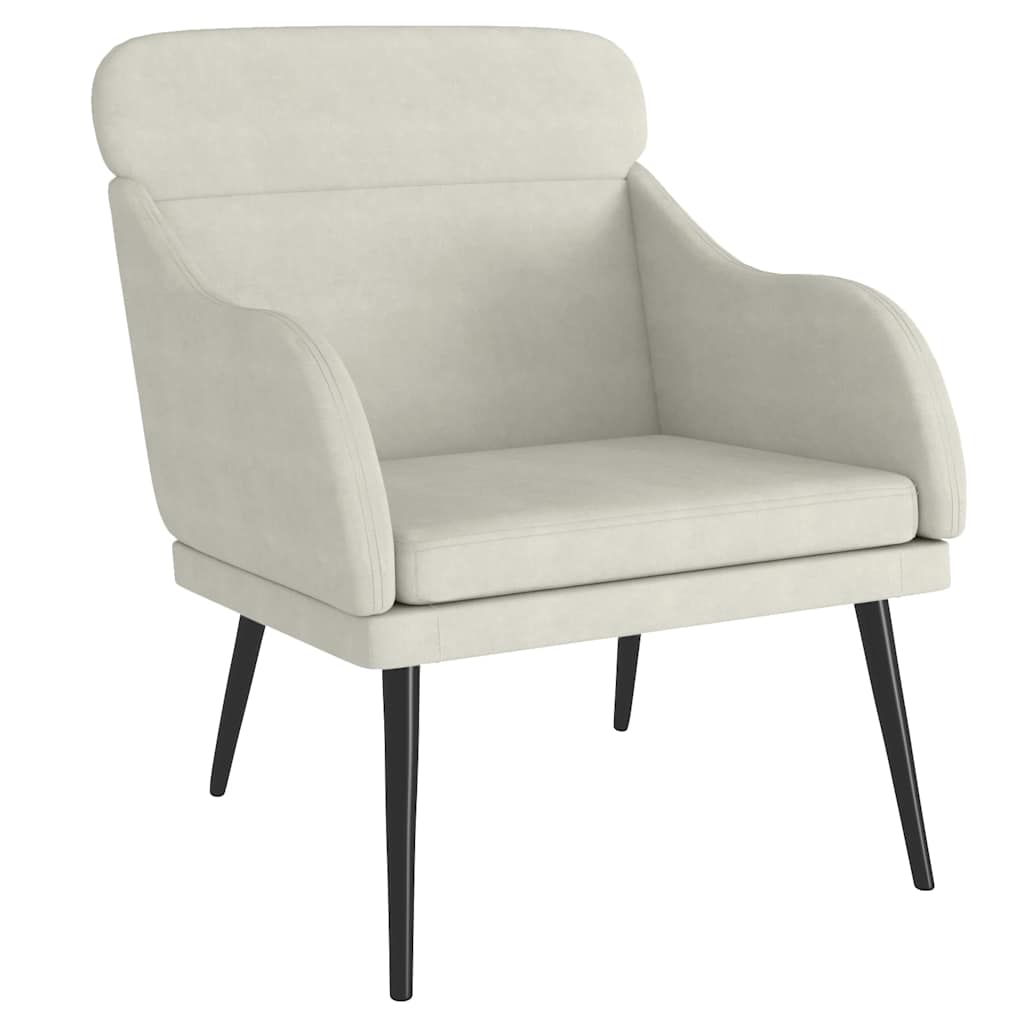 Vidaxl fauteuil 63x76x80 cm fluweel crèmekleurig