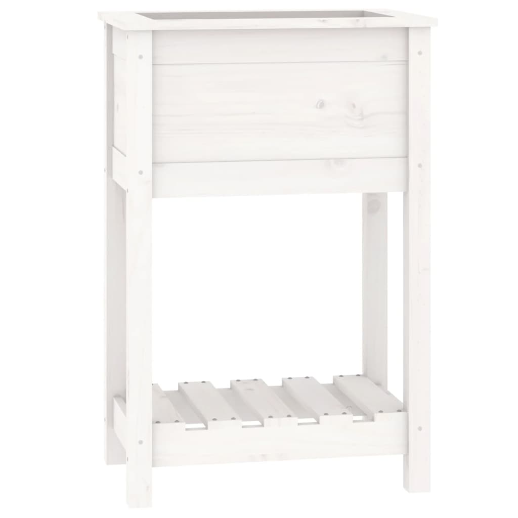 Vidaxx planter med hylde 54x34.5x81 cm fast fyrretræ hvid
