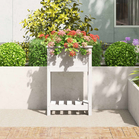 Vidaxx planter med hylde 54x34.5x81 cm fast fyrretræ hvid