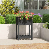 Vidaxx planter med hylde 54x34.5x81 cm fast fyrretræ grå