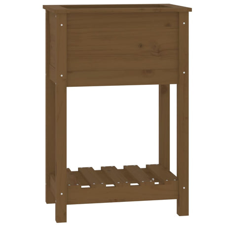 Vidaxx planter med hylde 54x34.5x81 cm fyrretræ til træ honning brun