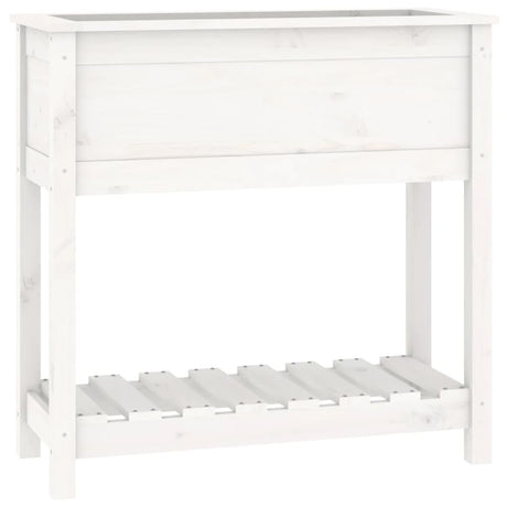 Vidaxx planter med hylde 82.5x34.5x81 cm fast fyrretræ hvid