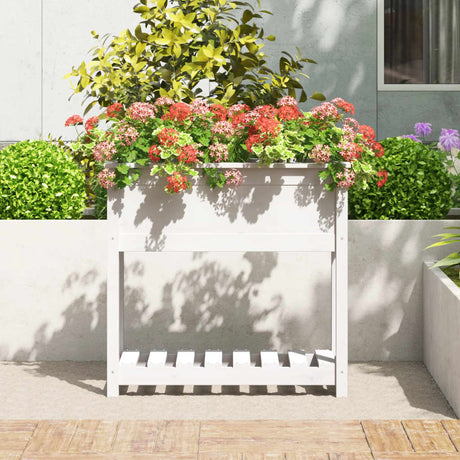 Vidaxx planter med hylde 82.5x34.5x81 cm fast fyrretræ hvid