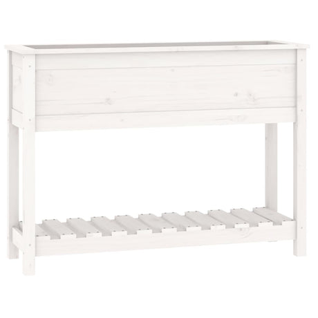 Vidaxx planter med hylde 111.5x34.5x81 cm fast fyrretræ hvid
