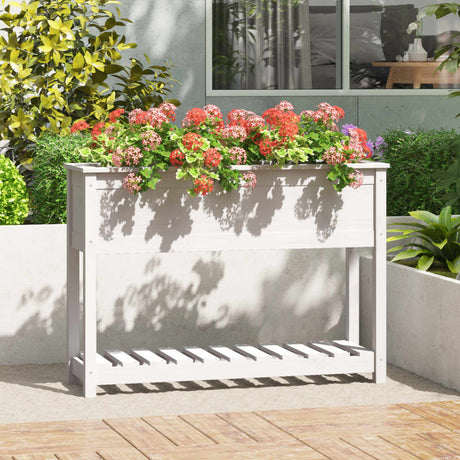 Vidaxx planter med hylde 111.5x34.5x81 cm fast fyrretræ hvid