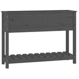 Vidaxx planter med hylde 111.5x34.5x81 cm fast fyrretræ grå