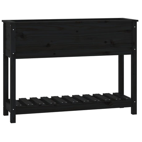 Vidaxx planter med hylde 111.5x34.5x81 cm fast fyrretræ sort