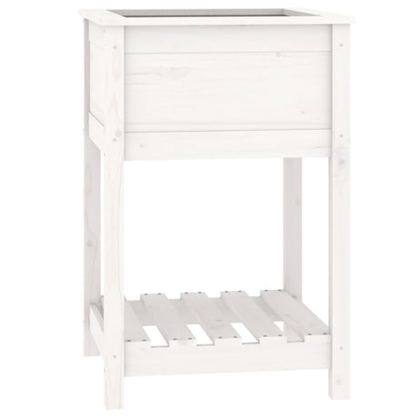Vidaxx planter med hylde 54x54x81 cm fast fyrretræ hvid