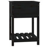 Vidaxx planter med hylde 54x54x81 cm solid fyrretræ sort