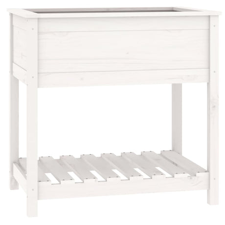 Vidaxx planter med hylde 82.5x54x81 cm fast fyrretræ hvid