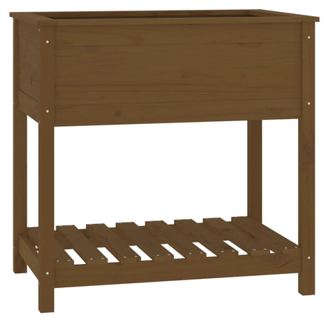 Vidaxx planter med hylde 82.5x54x81 cm fyrretræ til træ honning brun